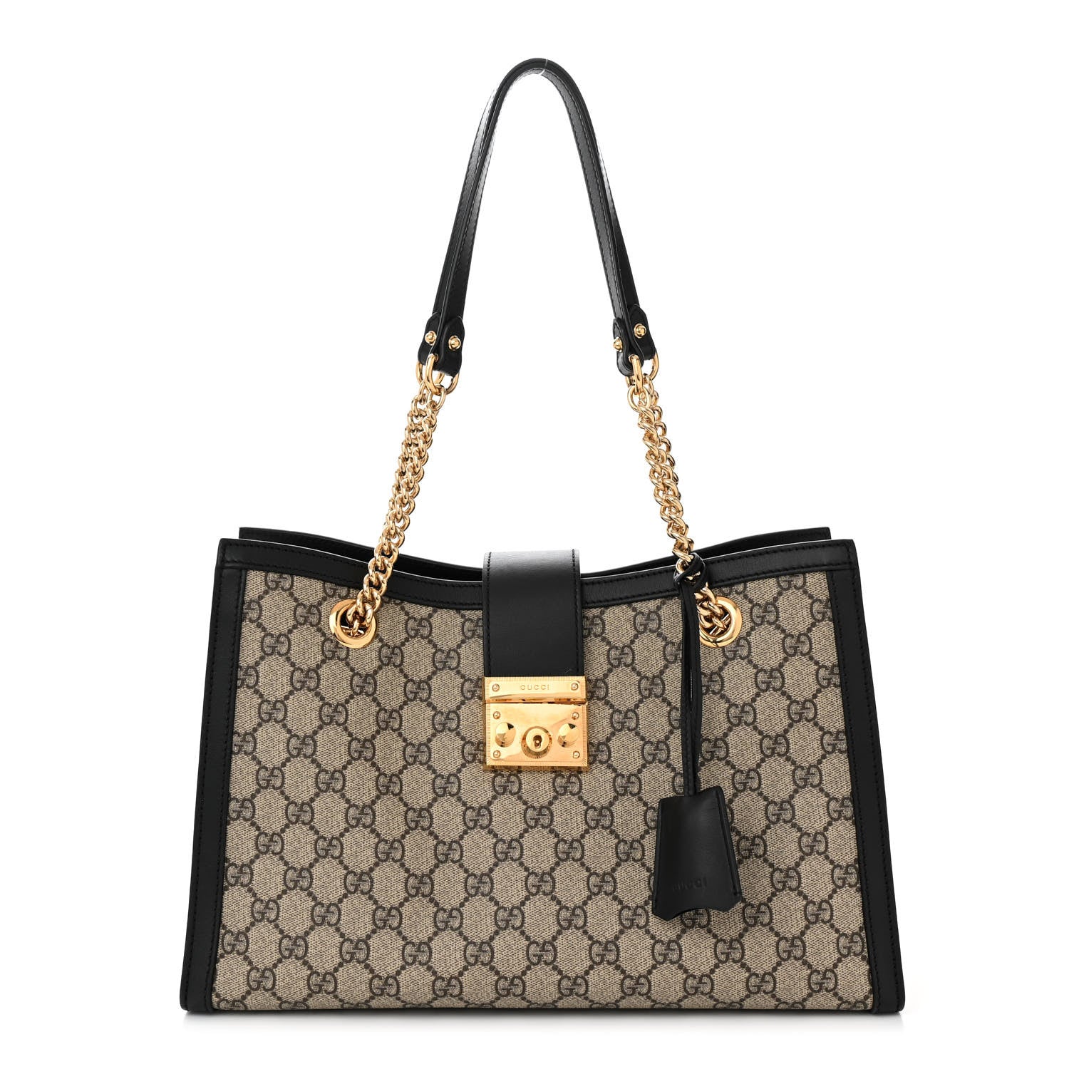 Gucci GG Supreme Monogram Medium Padlock Tote Black 1 of 11