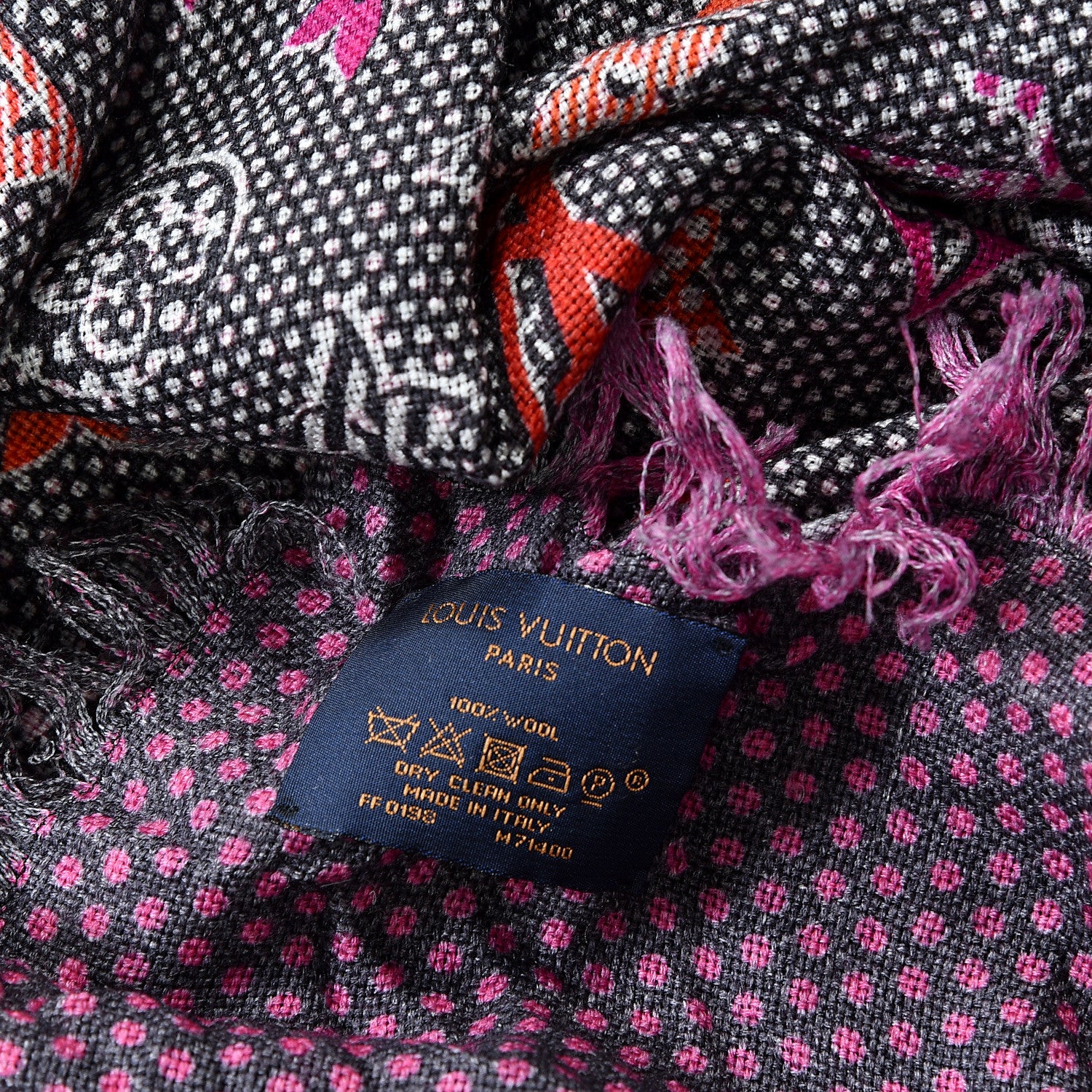 Louis Vuitton Wool ABC Monogram Shawl Pink 4 of 4