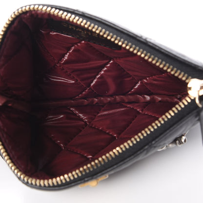 Chanel Aged Calfskin Quilted Small Lucky Charms Cosmetic Case Black 5 of 8