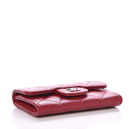 Chanel Caviar Quilted Flap Card Holder Dark Red 4 of 9