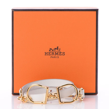 Hermes Swift Etrier Double Tour Bracelet T2 White 7 of 7