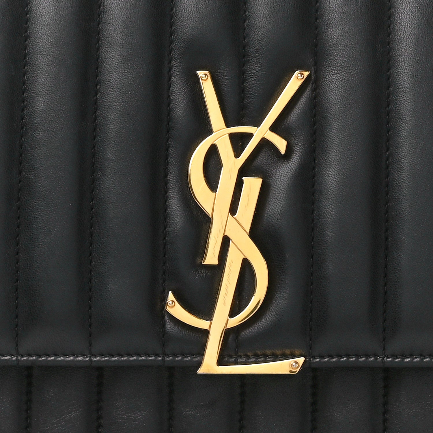 Saint Laurent Lambskin Matelasse Monogram Large Vicky Chain Bag Black 9 of 11