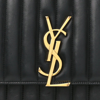 Saint Laurent Lambskin Matelasse Monogram Large Vicky Chain Bag Black 9 of 11