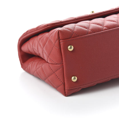 Chanel Caviar Quilted Small Coco Handle Flap Red 6 of 11