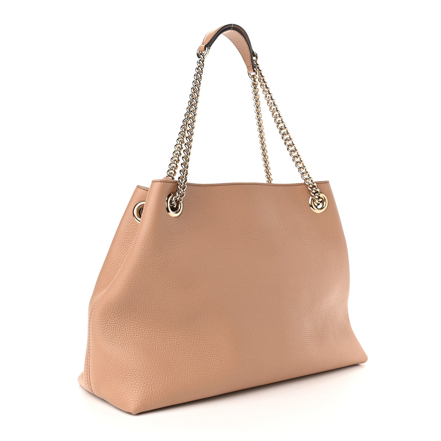 Pebbled Calfskin Medium Soho Chain Shoulder Bag Camelia