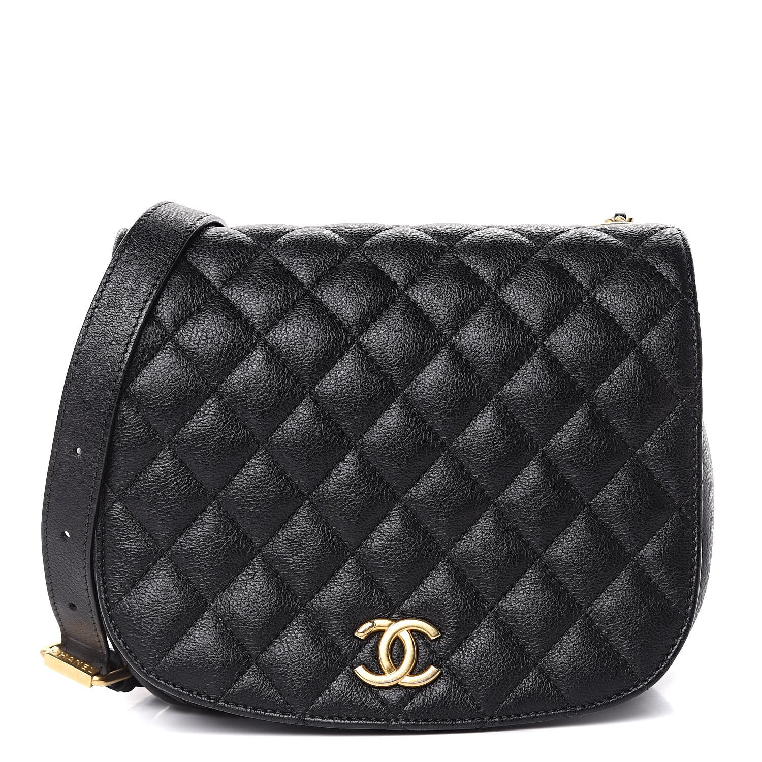 Chanel Grained Calfskin Quilted Messenger Flap Black 1 of 13
