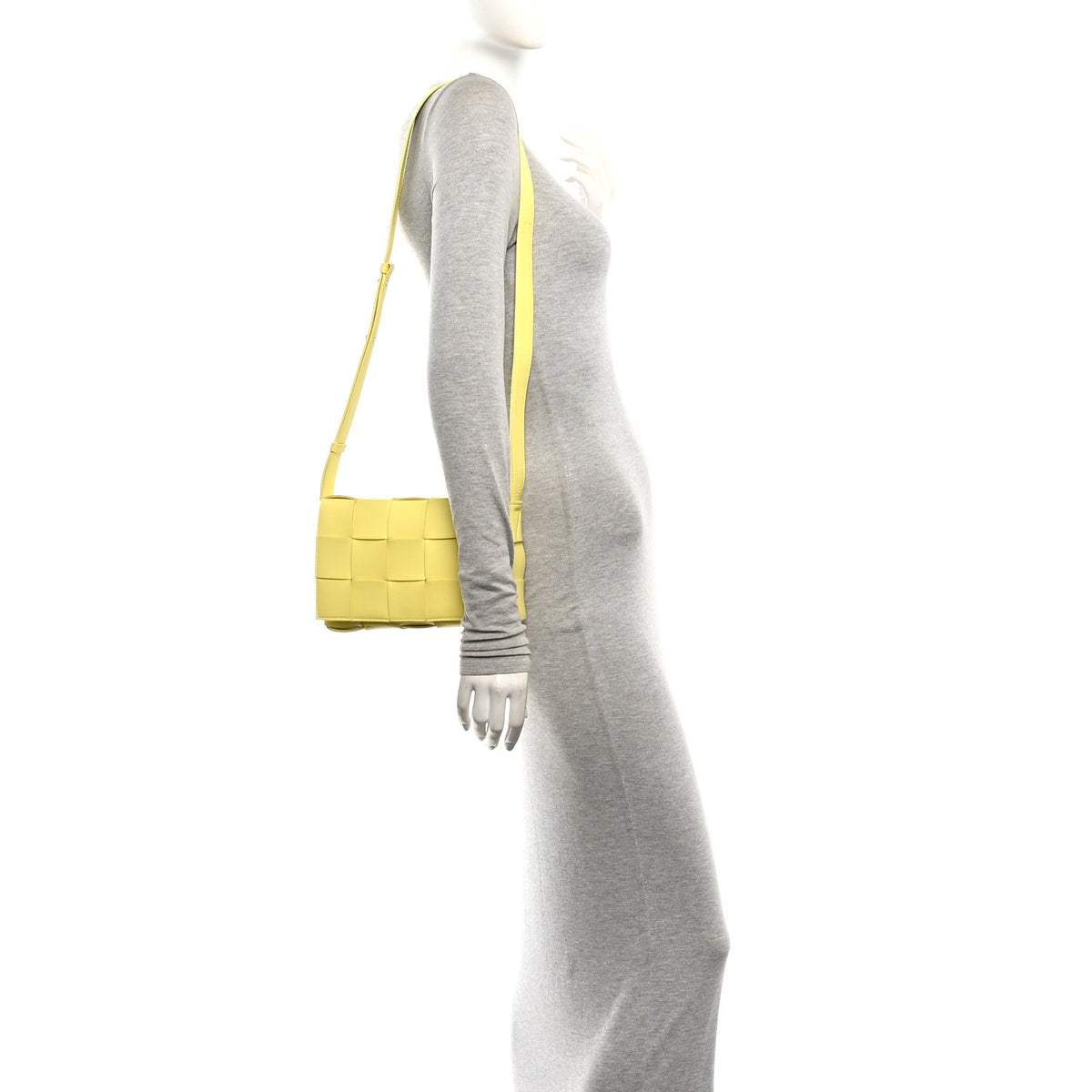 Bottega Veneta Lambskin Maxi Intrecciato Cassette Crossbody Bag Lemonade 2 of 9