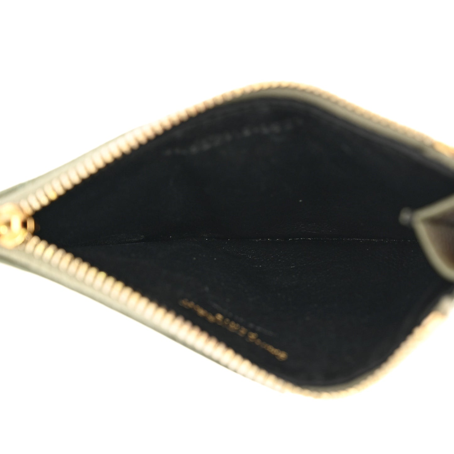 Grain De Poudre Matelasse Chevron Monogram Fragments Zippered Card Case Light Sage