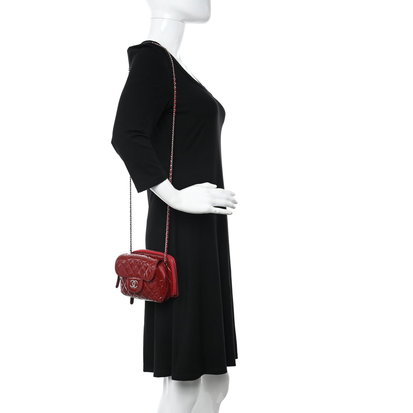 Patent Brilliant Mini Flap WOC Bag Red