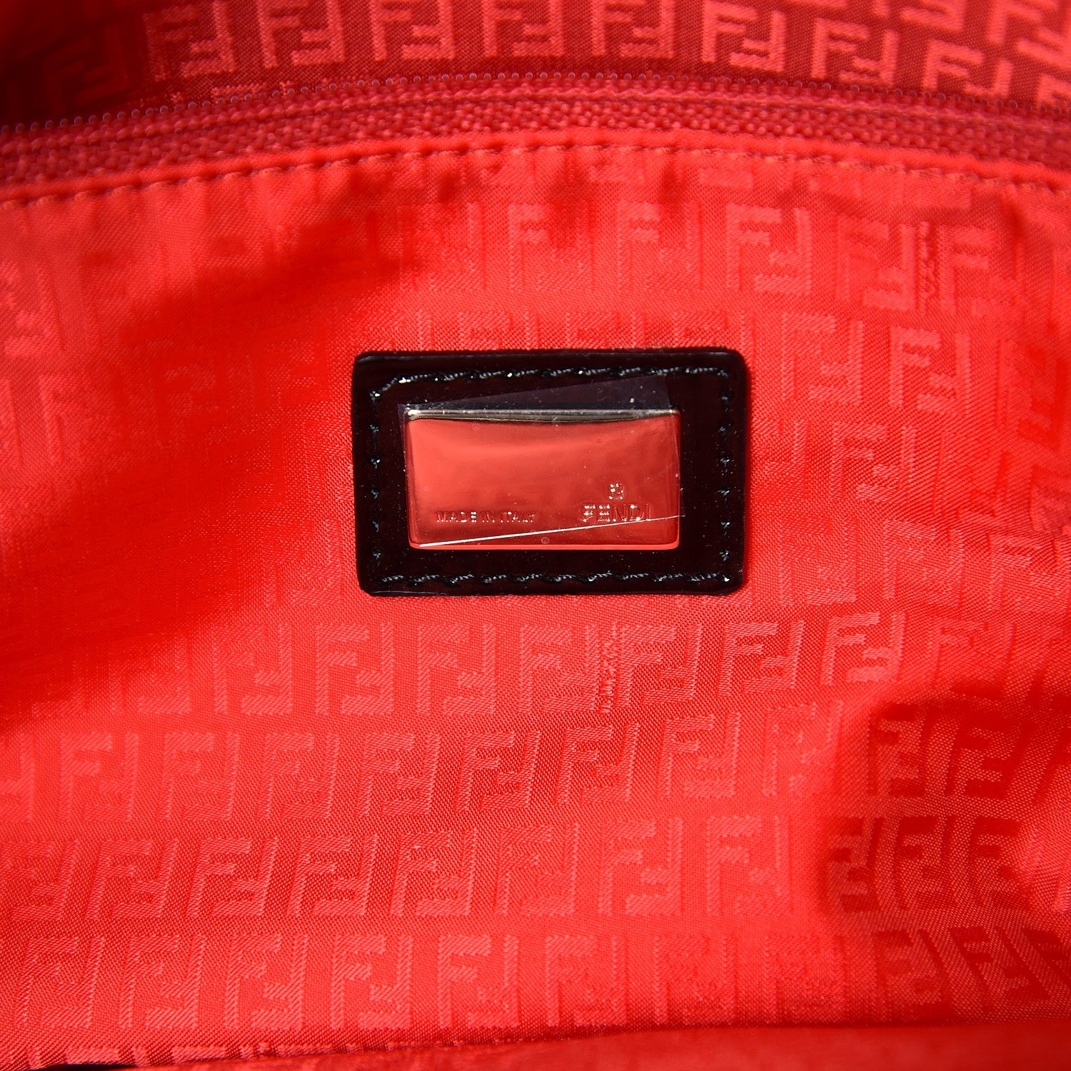 Fendi Zucca Spalmati Patent Baguette Print Medium Roll Tote Tobacco 6 of 12