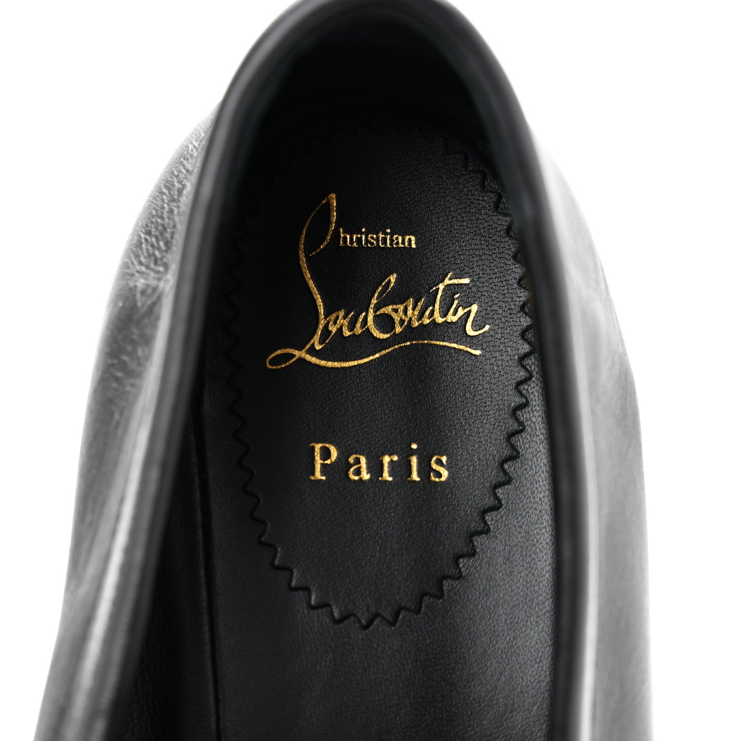 Christian Louboutin Calfskin Mens Monogram Apron Toe Flat Loafers 42 Black 8 of 11