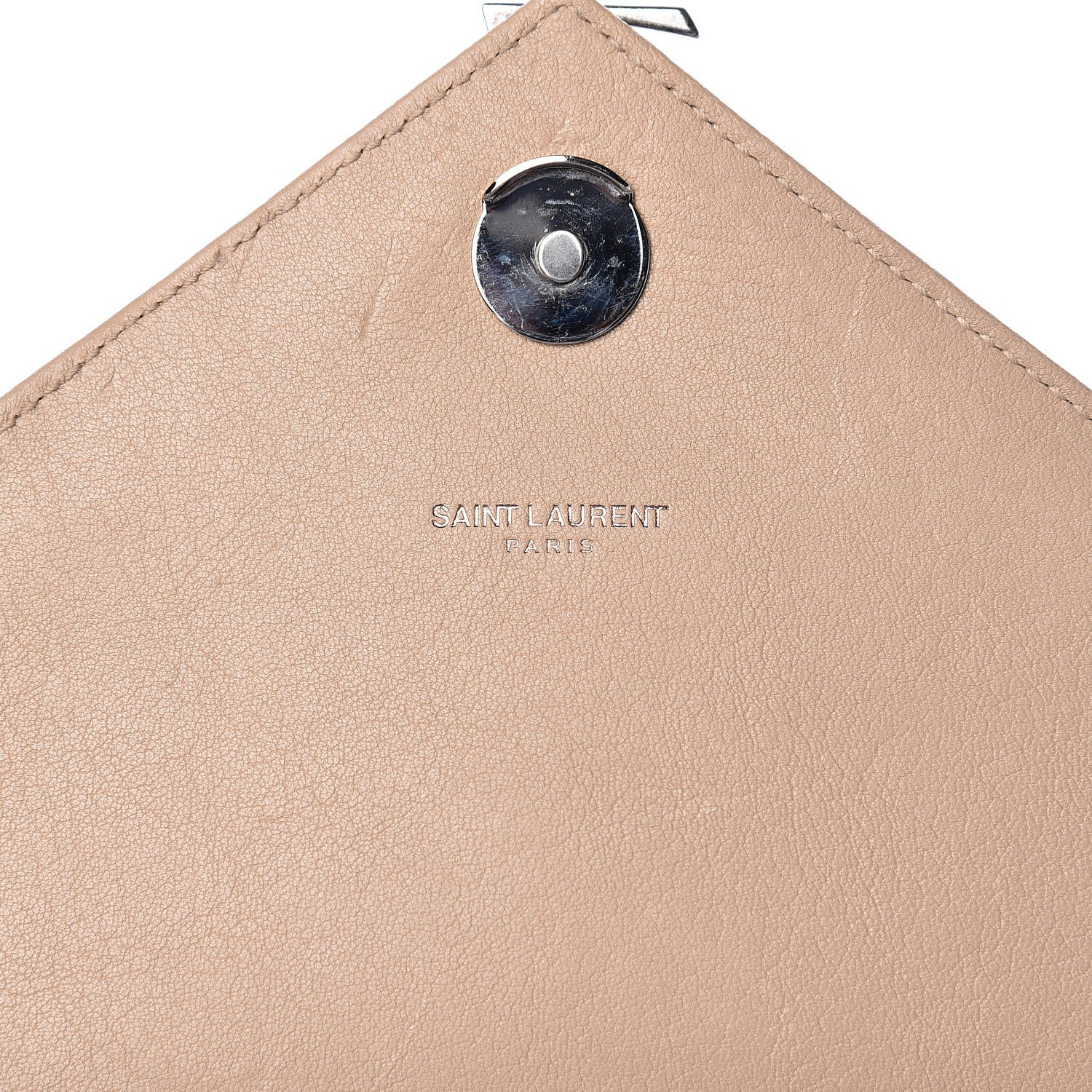 Saint Laurent Sheepskin Matelasse Chevron Monogram Large College Satchel Beige 11 of 12