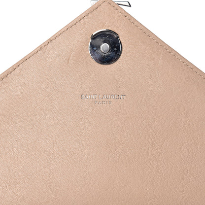 Saint Laurent Sheepskin Matelasse Chevron Monogram Large College Satchel Beige 11 of 12
