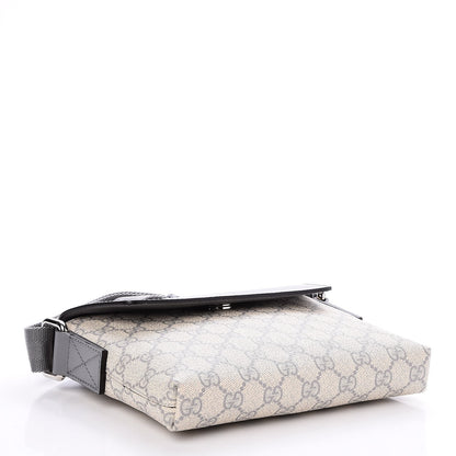 Gucci GG Supreme Monogram Selleria Calfskin Small Satchel Messenger Bag Ecru Grigio 4 of 7