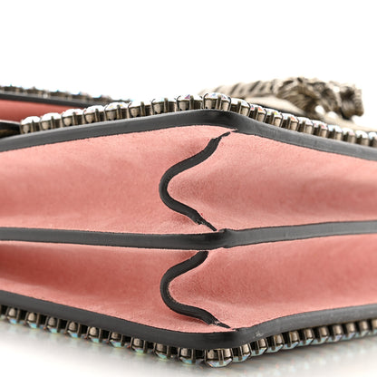 Gucci GG Supreme Monogram Suede Crystal Medium Dionysus Shoulder Bag Beige Ebony Light Peonia 10 of 13