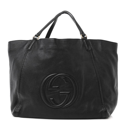 Gucci Pebbled Calfskin Large Soho Shoulder Bag Black 1 of 13