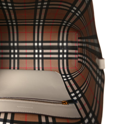 Burberry Calfskin Crest Embossed Small Tote Limestone 5 of 9