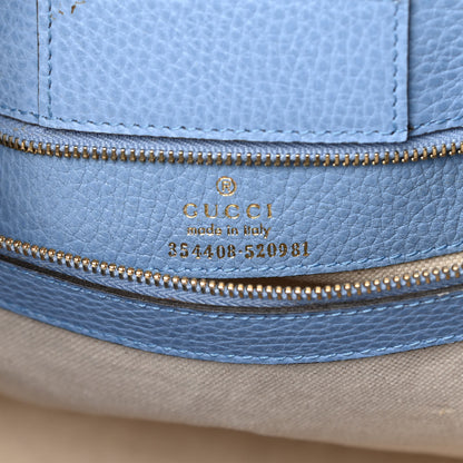 Gucci Dollar Calfskin Small Swing Tote Camelia Mineral Blue 6 of 12