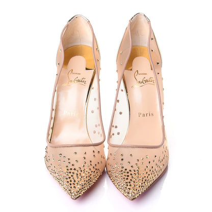 Christian Louboutin Rete Specchio Crystal Strass Follies 100 Pumps 39.5 Gold 5 of 10