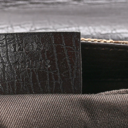 Gucci Monogram Horsebit Clutch Dark Brown 7 of 13