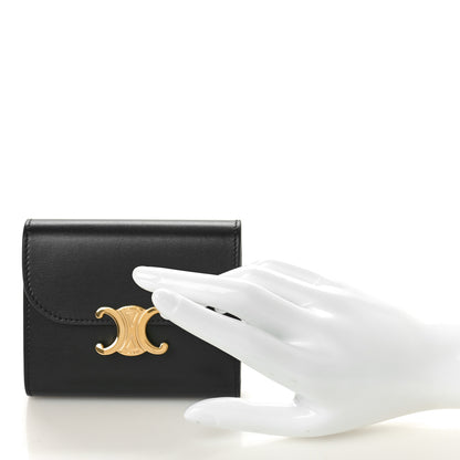 Celine Shiny Calfskin Small Triomphe Wallet Black 2 of 8