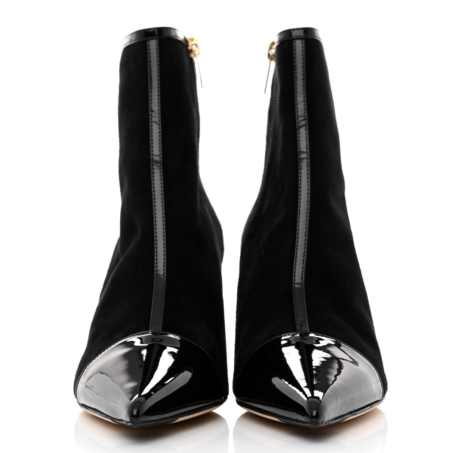 Jimmy Choo Suede Patent Kix Boots 38 Black 2 of 8