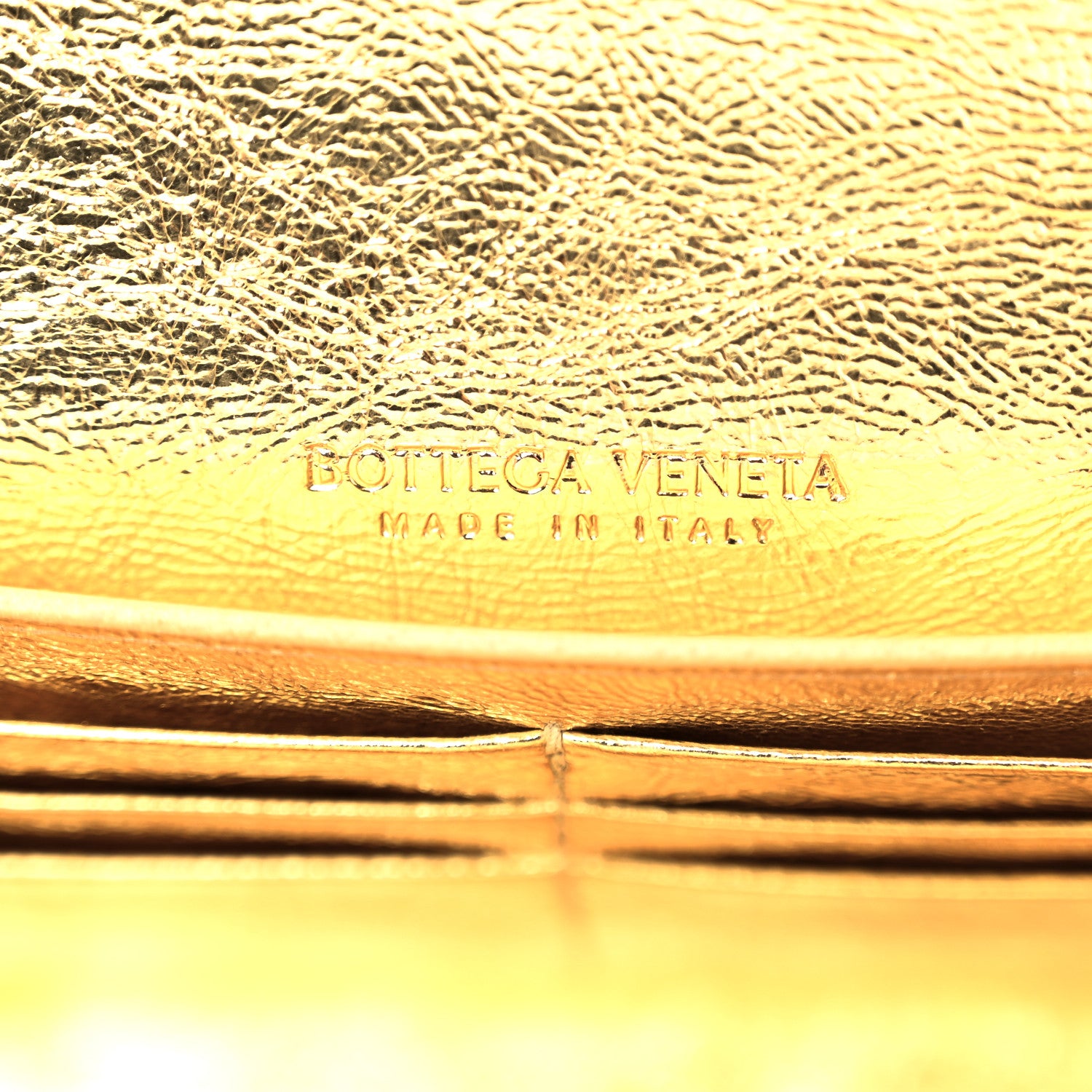 Bottega Veneta Metallic Lambskin Intrecciato Long Andiamo Top Handle Clutch Gold 6 of 10