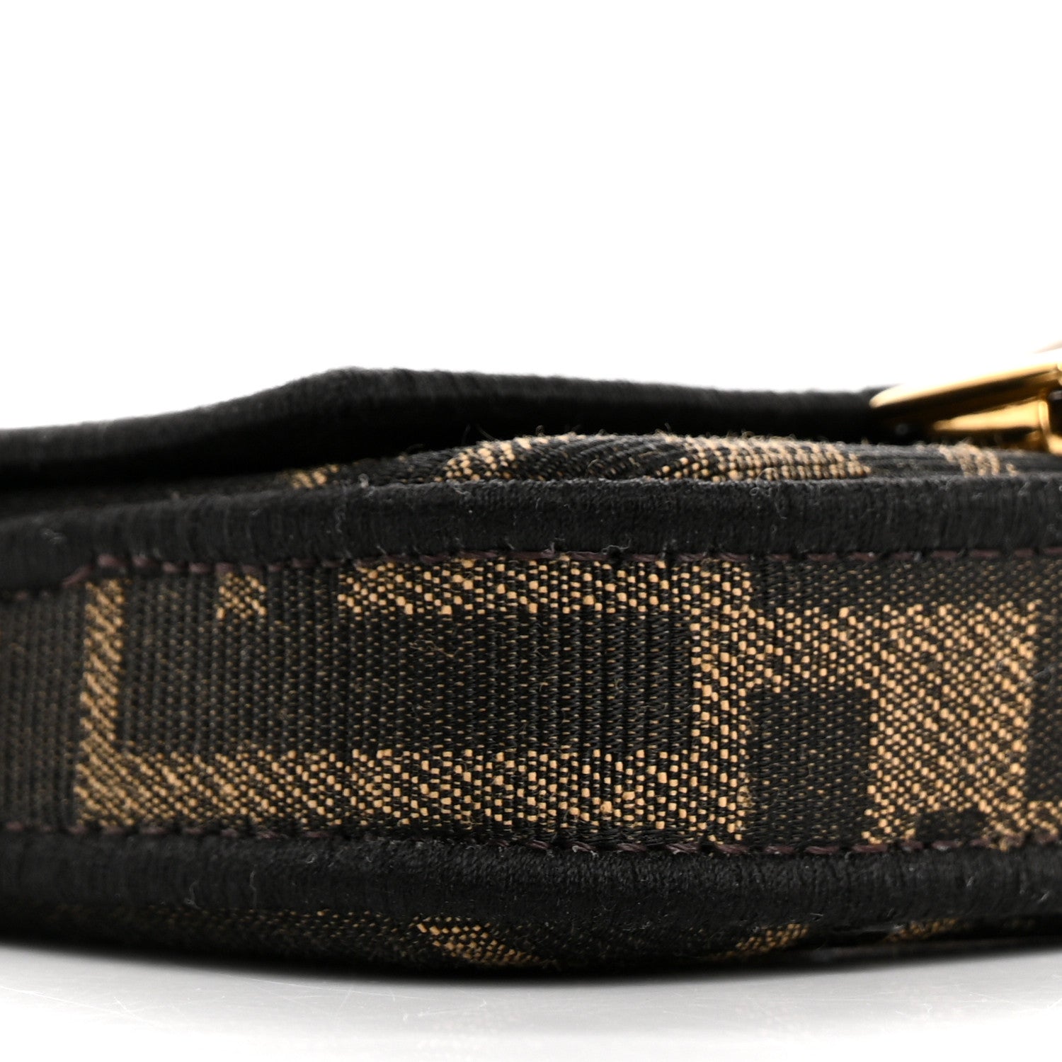 Fendi Fabric Jacquard FF 1974 Nano Baguette Charm Tobacco Moro Black 9 of 14