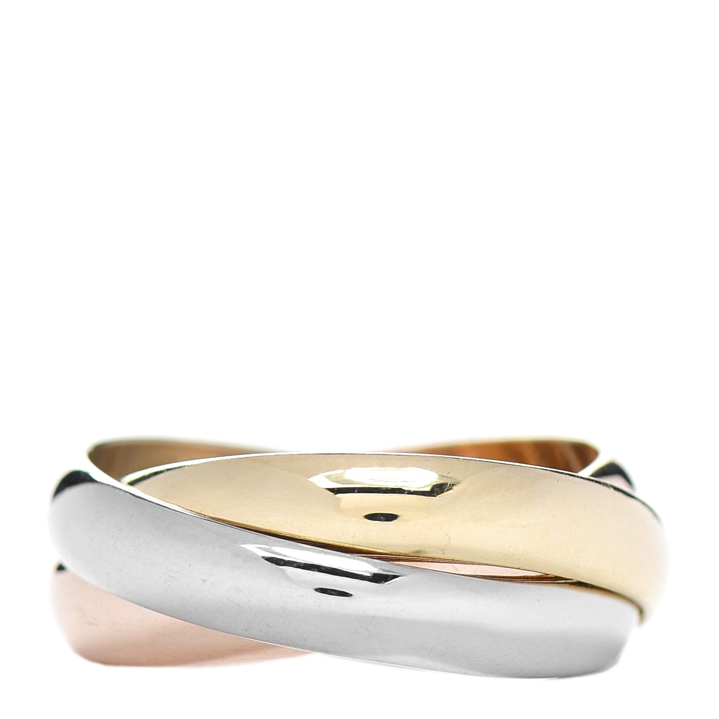 18K Pink Yellow White Gold Classic Les Must De Cartier Trinity Ring 52 6