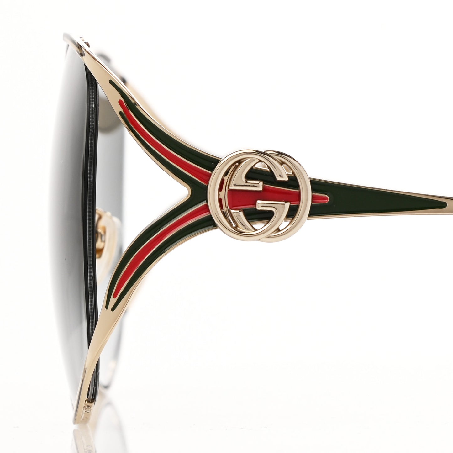 Metal Oversized Round Frame GG0225S Sunglasses Gold