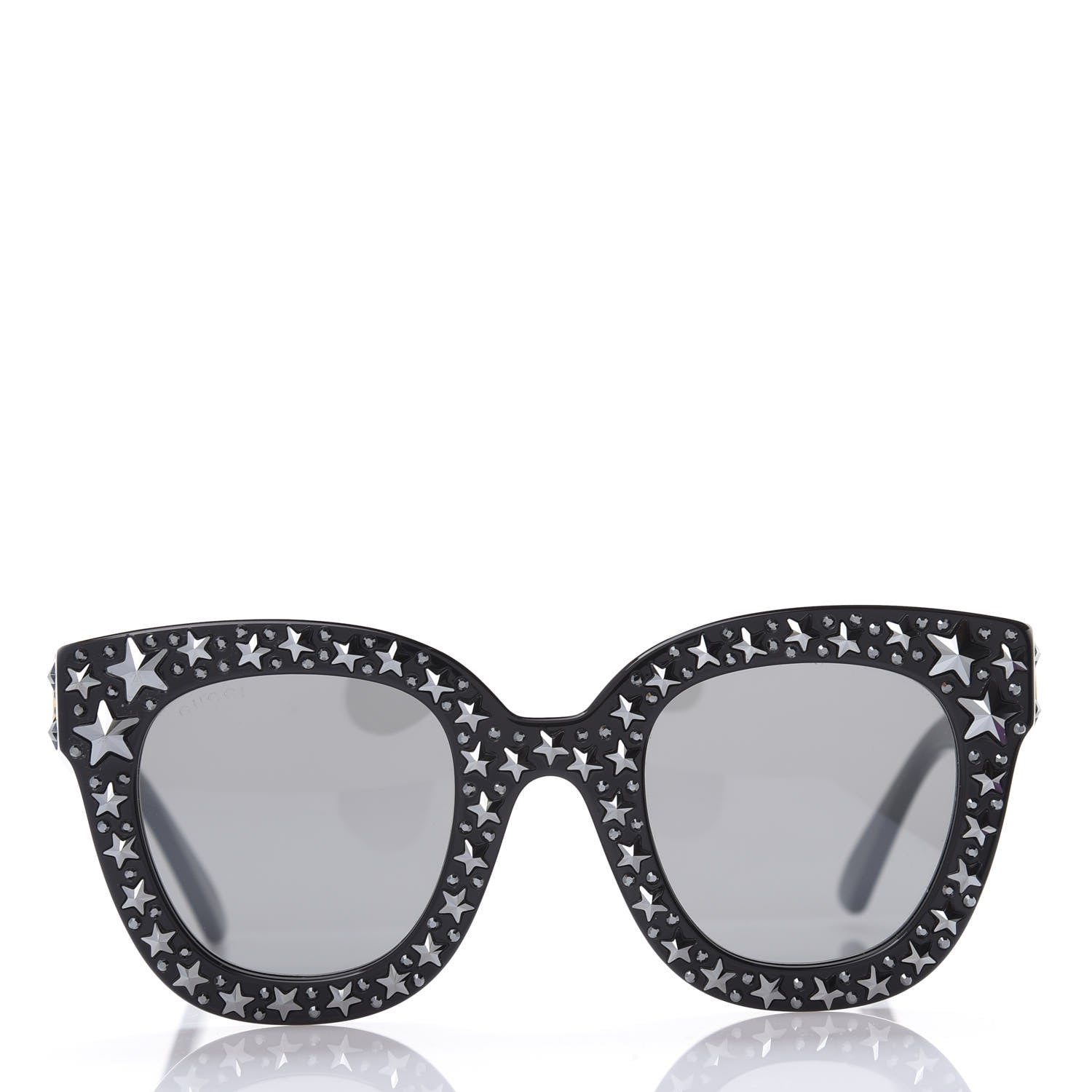Gucci Acetate Stars Cat Eye Sunglasses GG0116S Black 2 of 8
