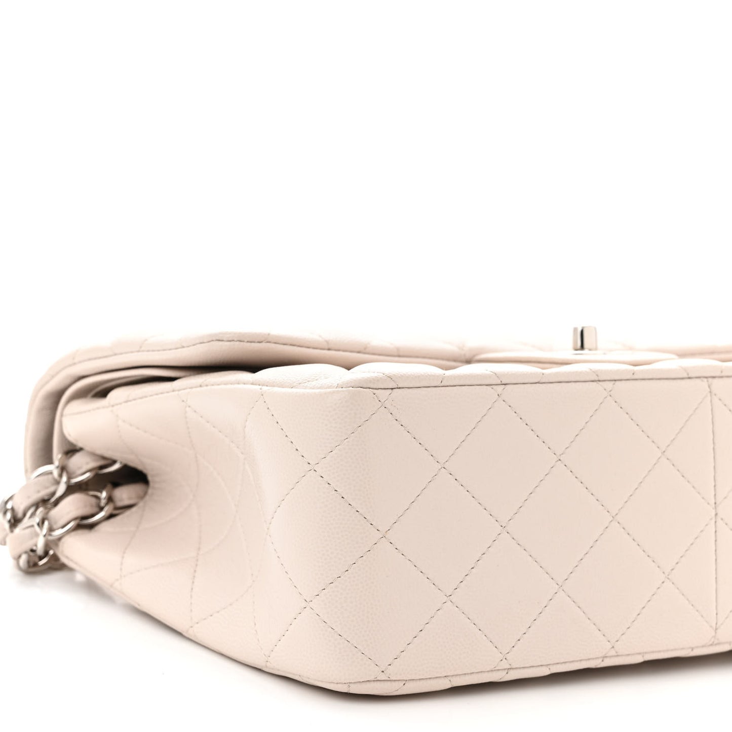 Caviar Quilted Jumbo Double Flap Ivory