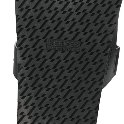 Hermes Calfskin Mens Chypre Sandals 44 Black 8 of 14
