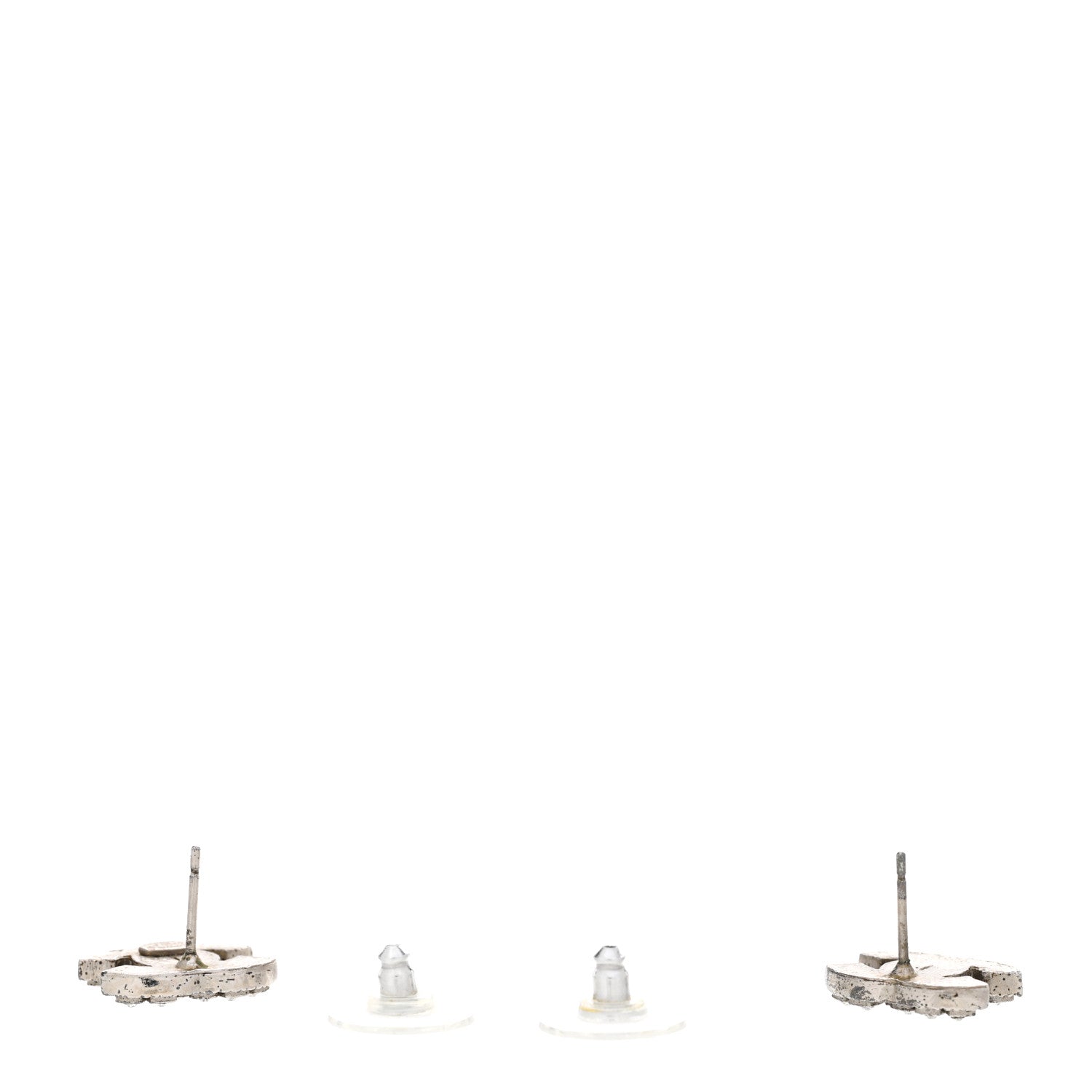 Chanel Crystal CC Earrings Silver 3 of 7
