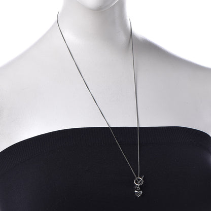 Chanel Mini Heart CC Necklace Ruthenium 2 of 6
