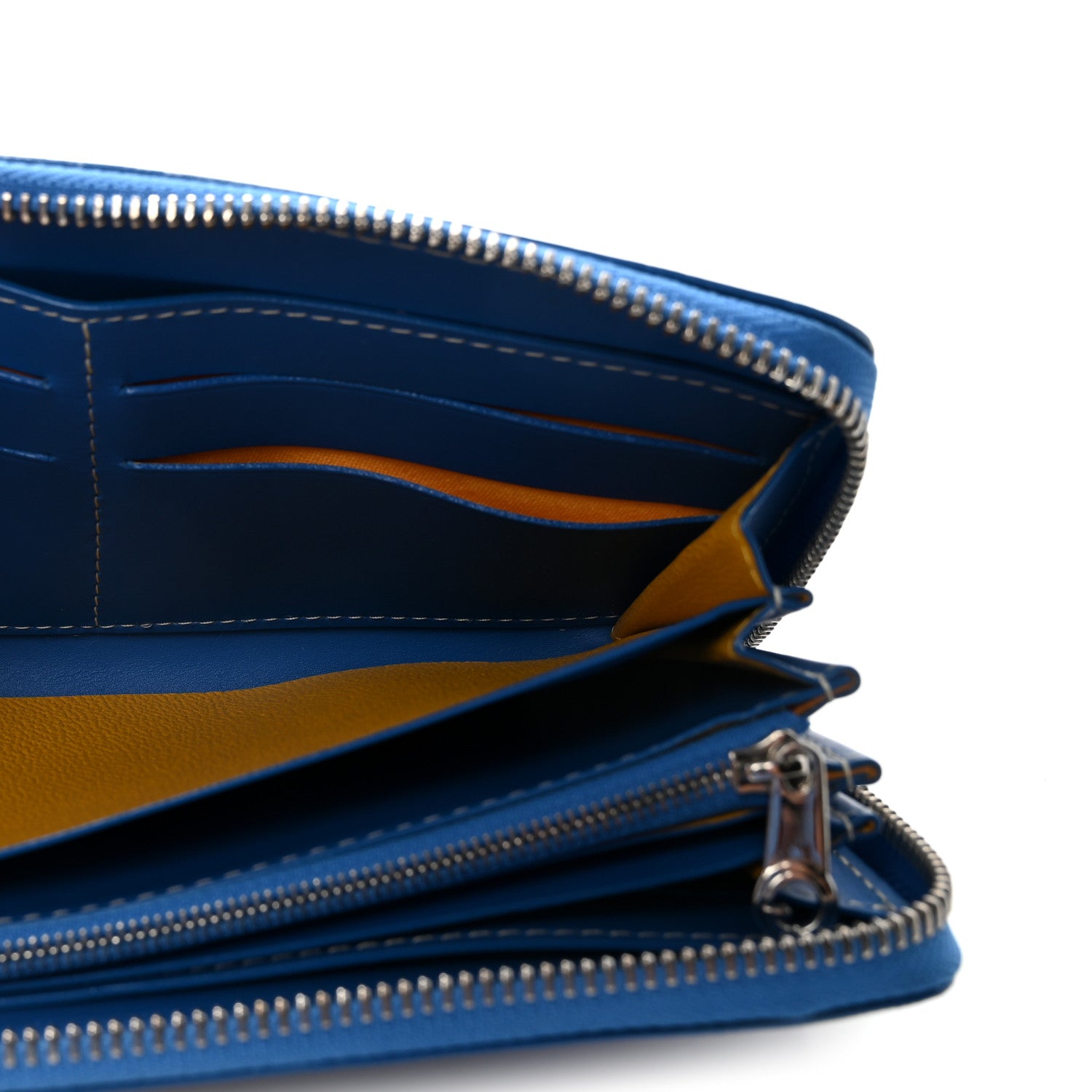 Goyard Goyardine Matignon Zip Around GM Wallet Sky Blue 5 of 7