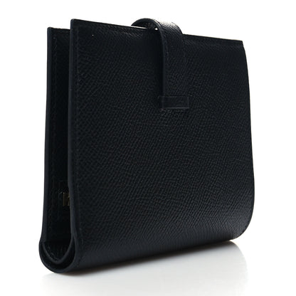 Hermes Epsom Bearn Compact Wallet Black 3 of 9