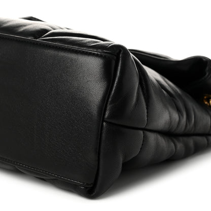Saint Laurent Lambskin Quilted Medium Loulou Puffer Monogram Chain Satchel Black 10 of 11
