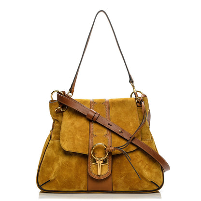Chloe Suede Medium Lexa Shoulder Bag Mustard Brown 1 of 6
