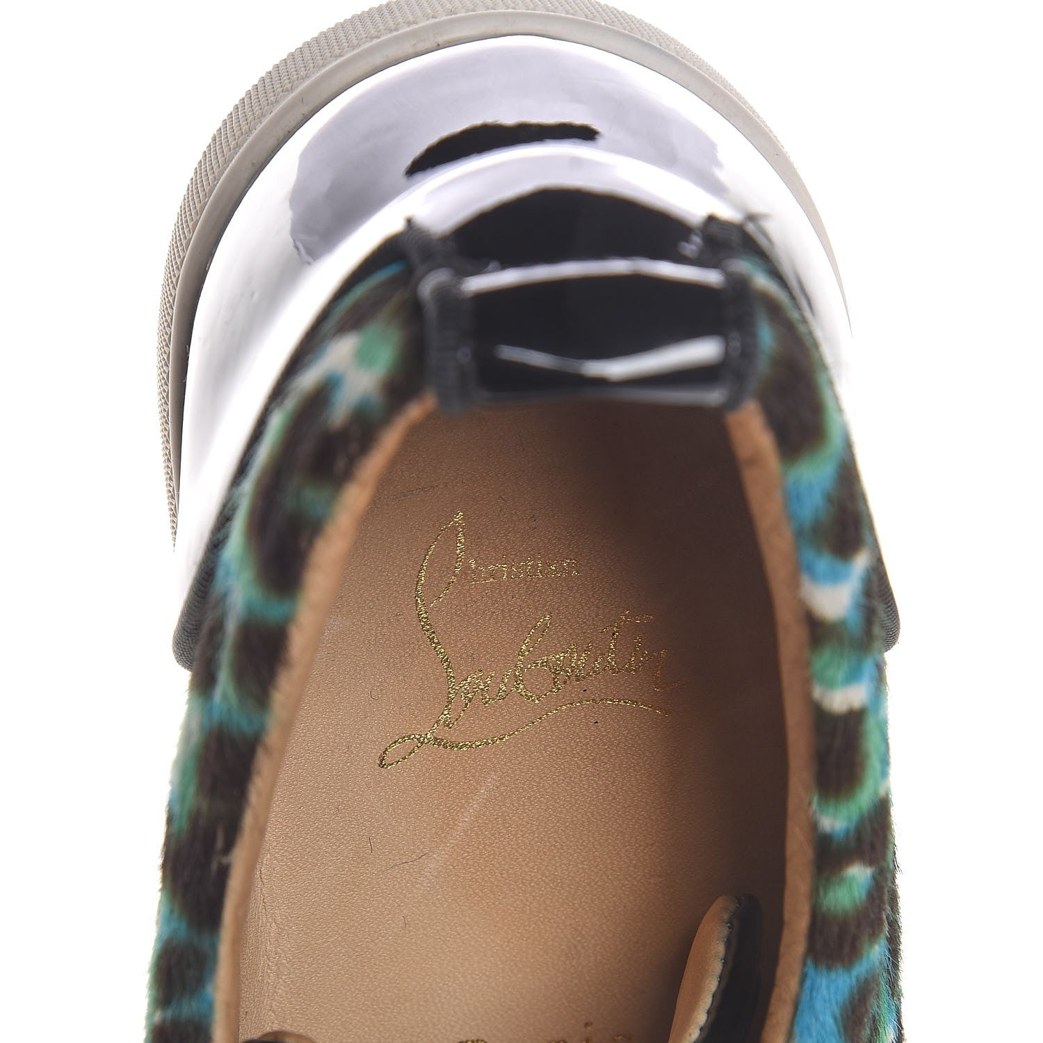 Christian Louboutin Calf Hair Leopard Print Louis Junior Spikes Flat Sneakers 38 9 of 13