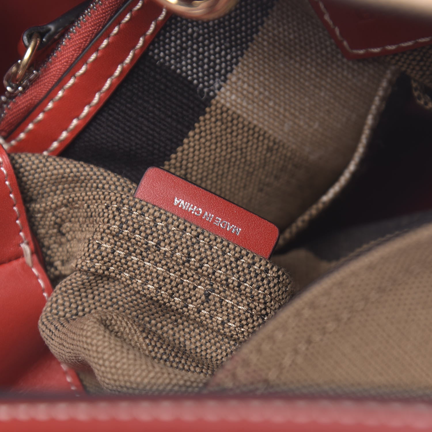 Burberry Canvas Mega Check Medium Ashby Hobo Cadmium Red 7 of 11