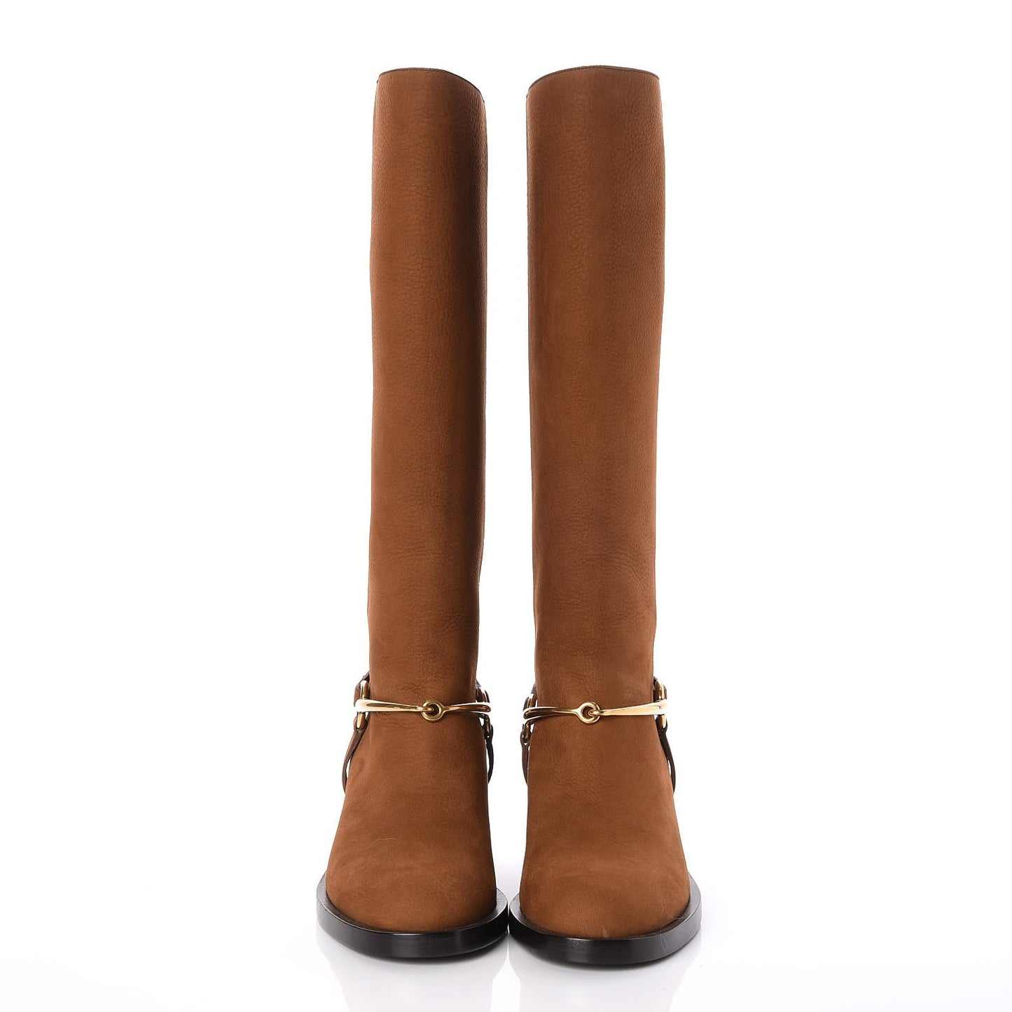 Calfskin Tess Horsebit Tall Boots 38.5 Nut Brown