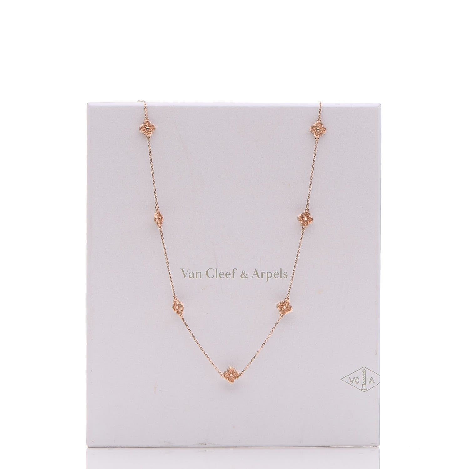 Van Cleef & Arpels 18K Rose Gold 16 Motifs Sweet Alhambra Necklace 7 of 7