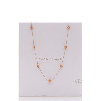 Van Cleef & Arpels 18K Rose Gold 16 Motifs Sweet Alhambra Necklace 7 of 7