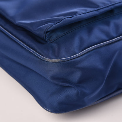 Prada Tessuto Nylon Saffiano Crossbody Tote Bleuette 12 of 14
