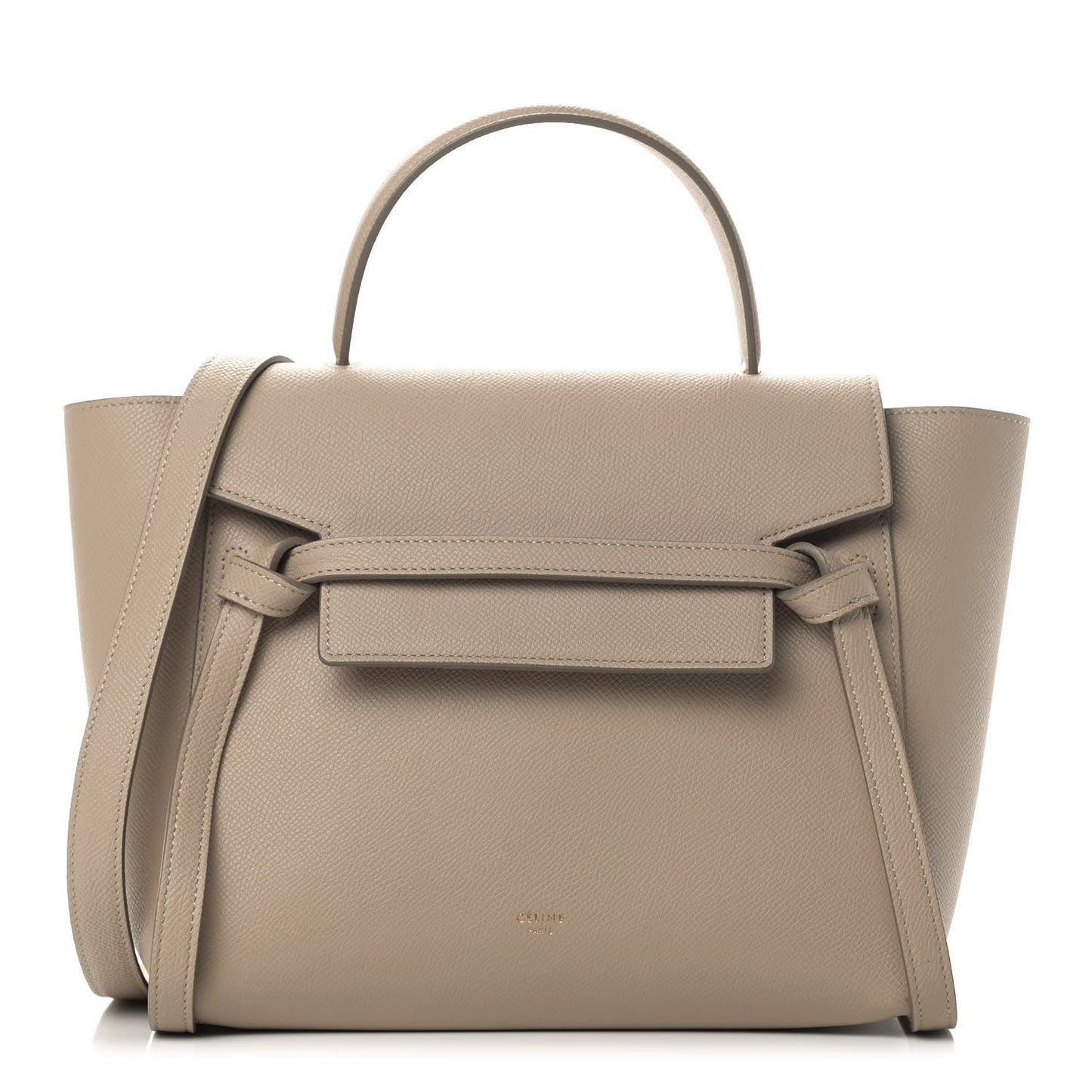 Grained Calfskin Micro Belt Bag Light Taupe