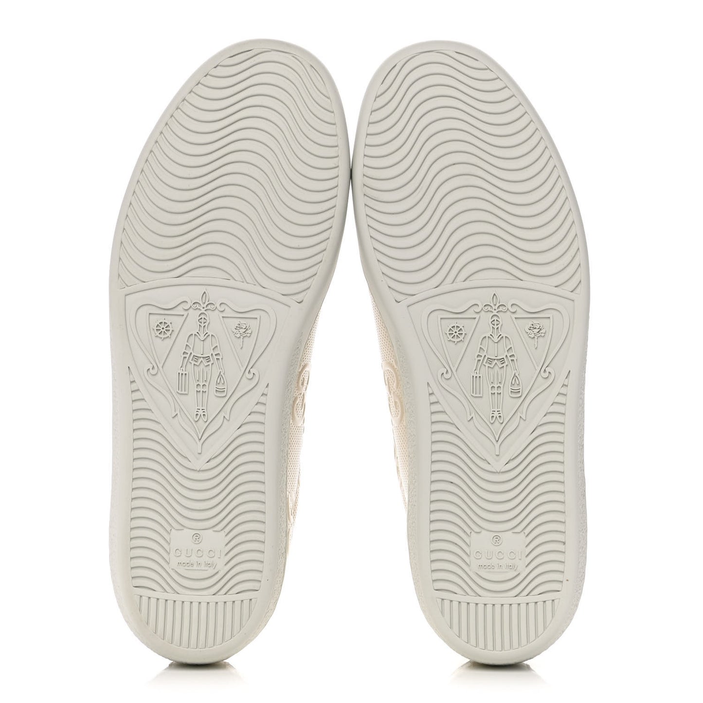 Calfskin GG Tennis Embossed Womens Ace Sneakers 39 Mystic White