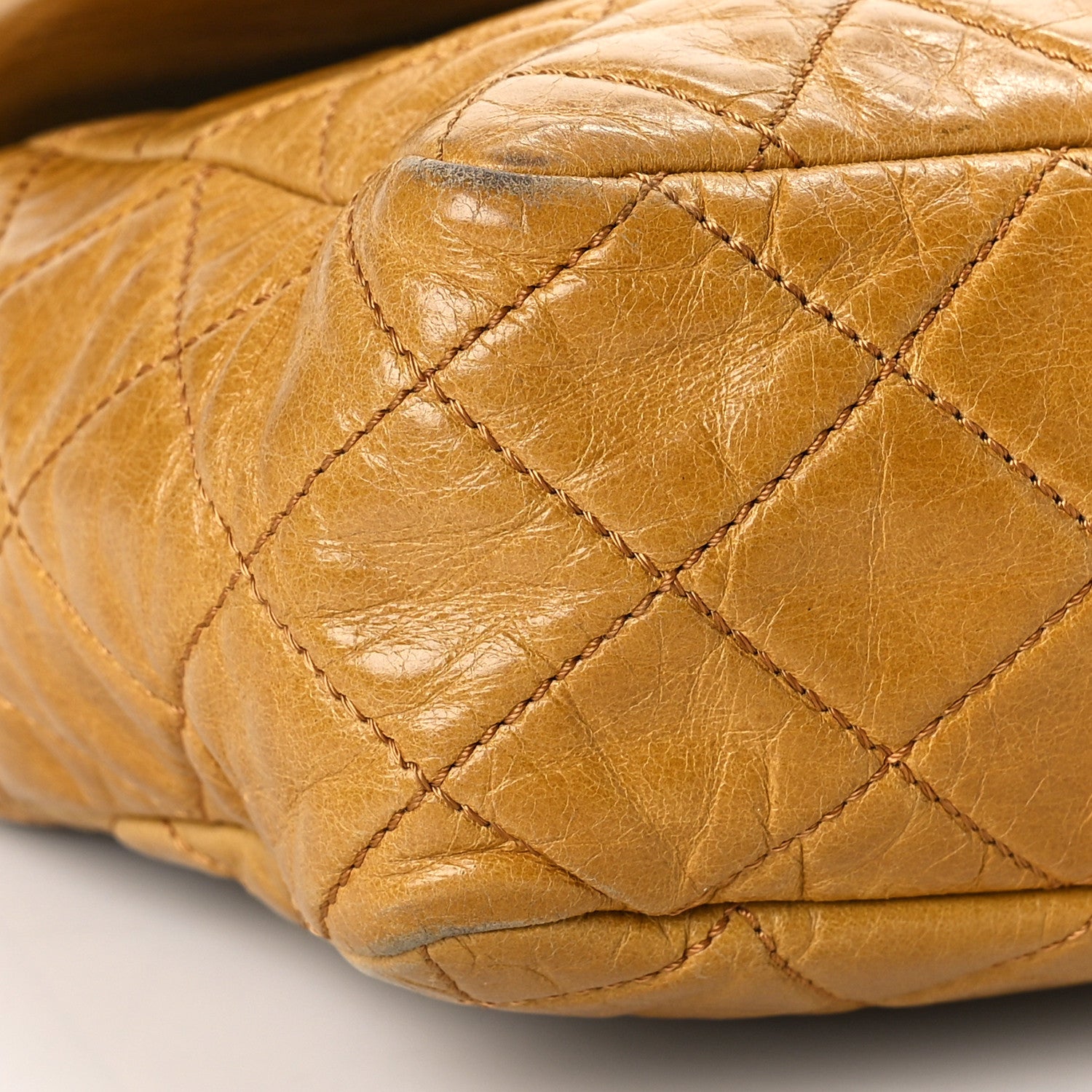 Chanel Glazed Calfskin Castle Rock Medium Flap Yellow 9 of 20