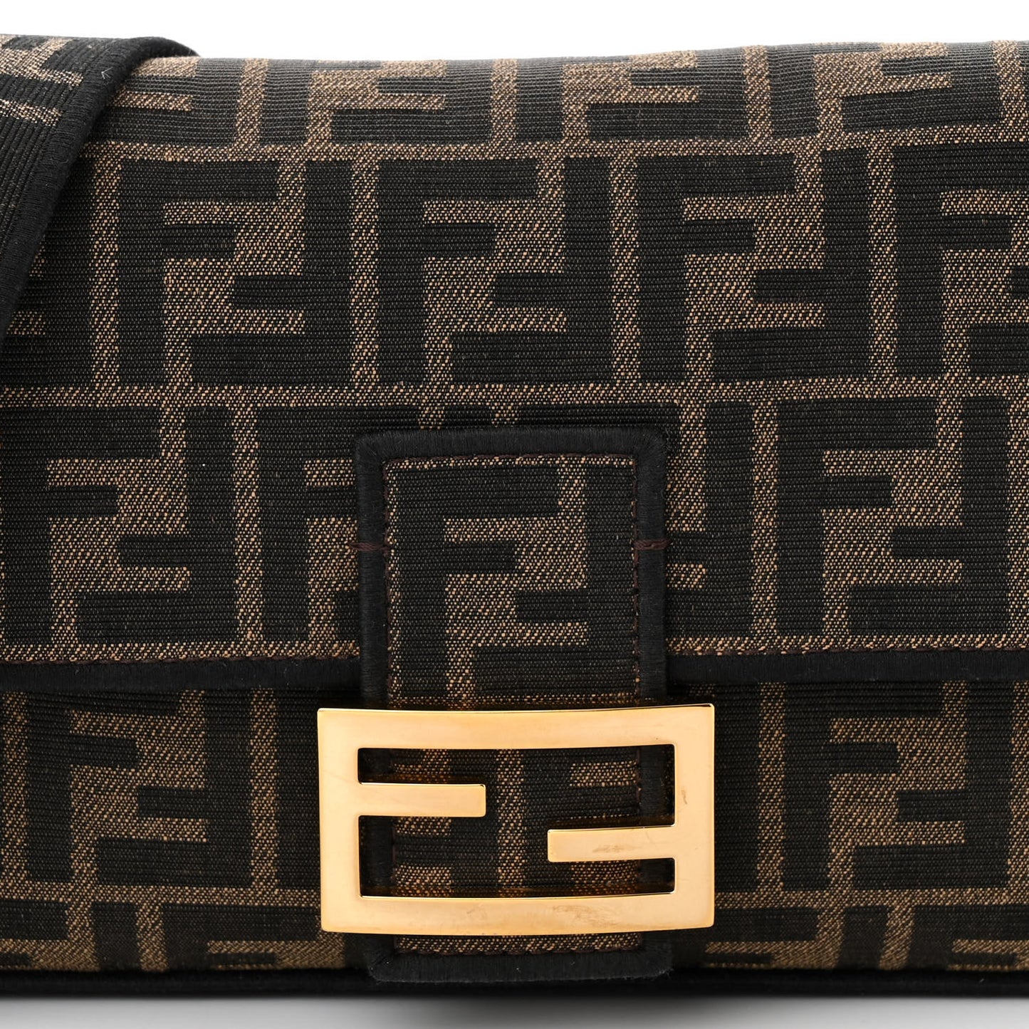 Fabric Jacquard FF 1974 Medium Baguette Tobacco Moro Black