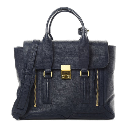 3.1 Phillip Lim 3.1 Textured Calfskin Medium Pashli Satchel Ink 1 of 12
